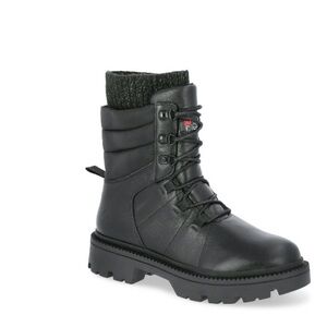 Ozark Trail Black Lace-Up Ankle Boot with Knit Collar